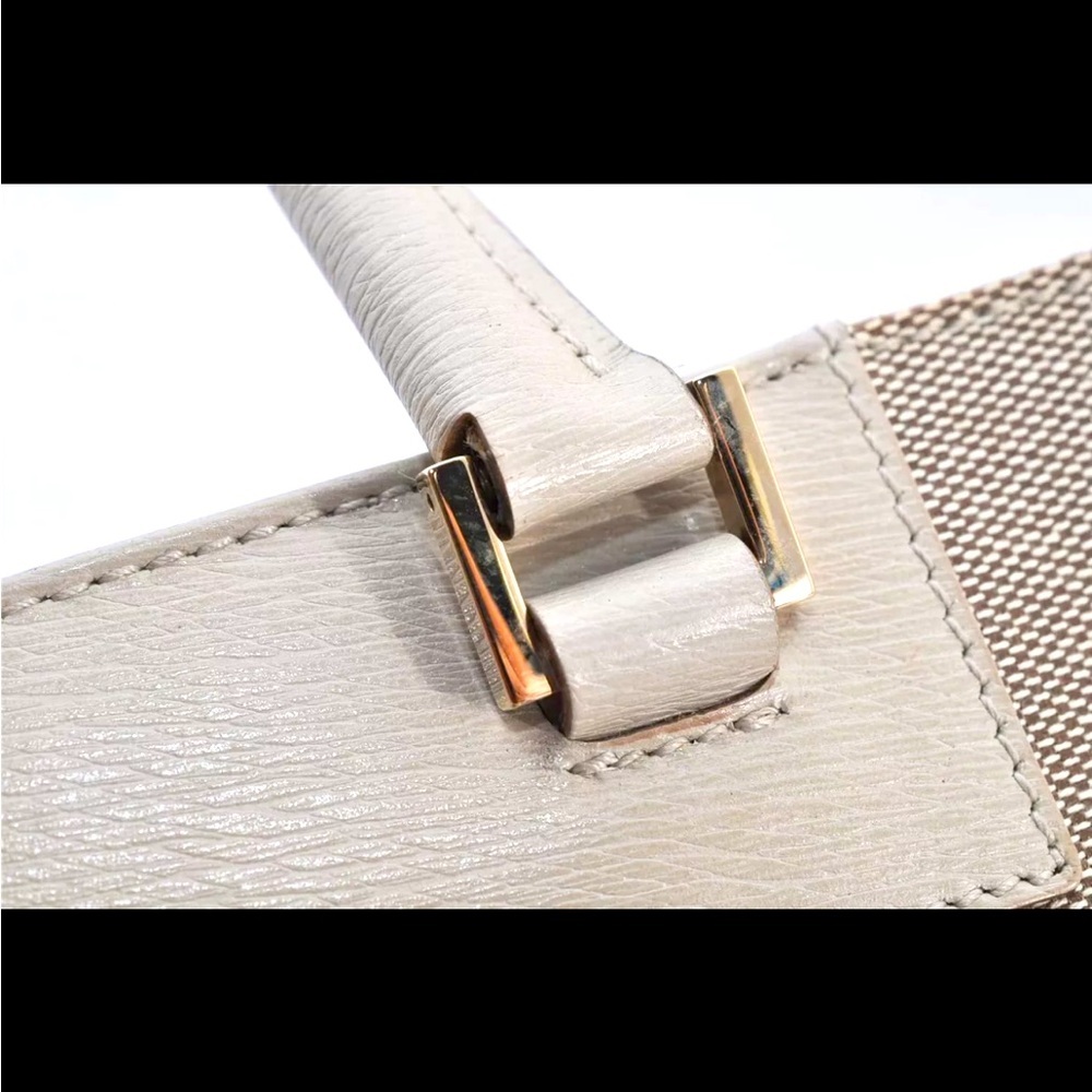 Used Gucci Leather Trimmed Logo Bag Handbag EUC - Picture 8 of 13